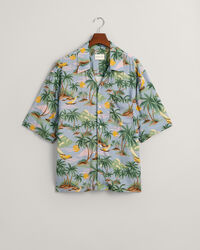Relaxed Fit Hawaiian Print Kurzarmhemd