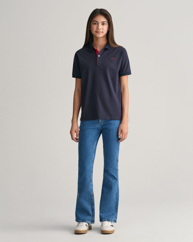 Teens Kontrast Piqu&eacute; Poloshirt