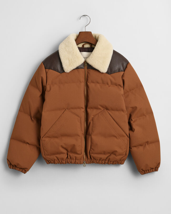 Wattierte Jacke mit Kunstfellkragen