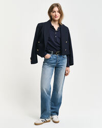 Shield Piqué Langarm-Poloshirt