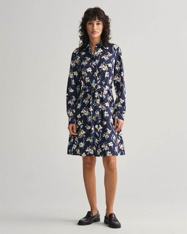 Hemdblusenkleid mit Blumen-Print