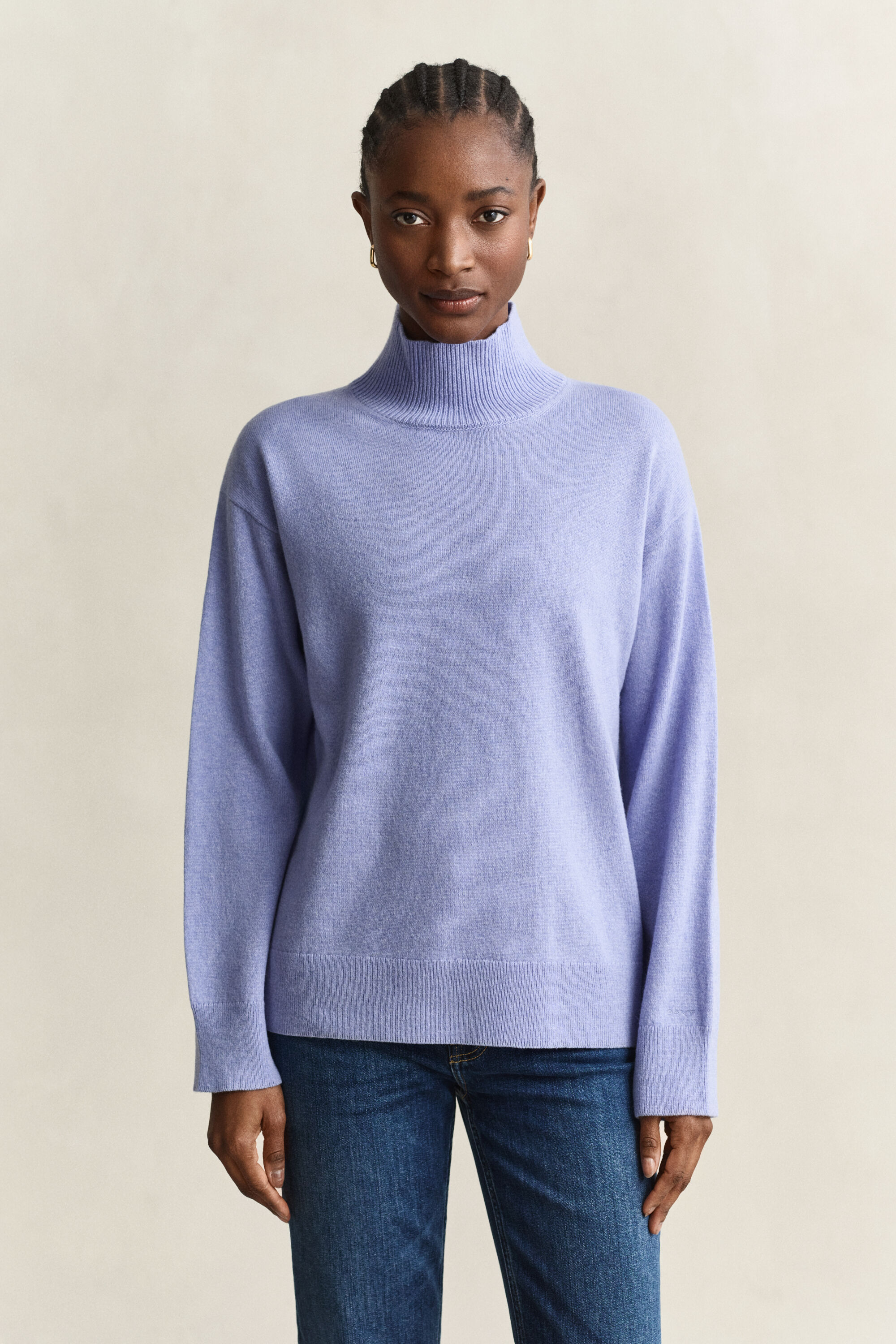 Stehkragenpullover aus feiner Lambswool