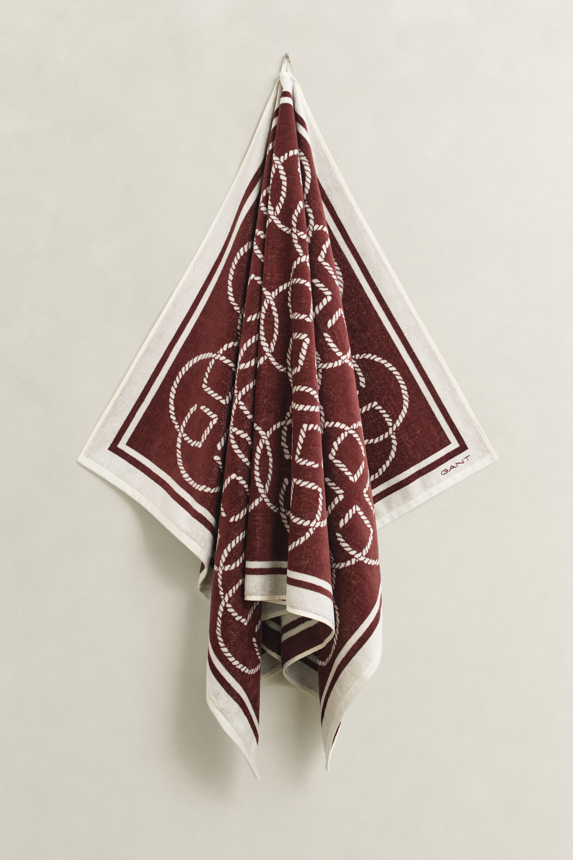 Monogram Print Beach Towel