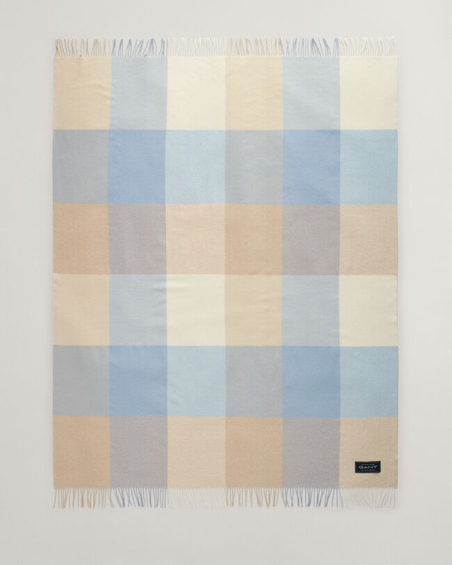 Karierte Decke aus extrafeiner Merinowolle