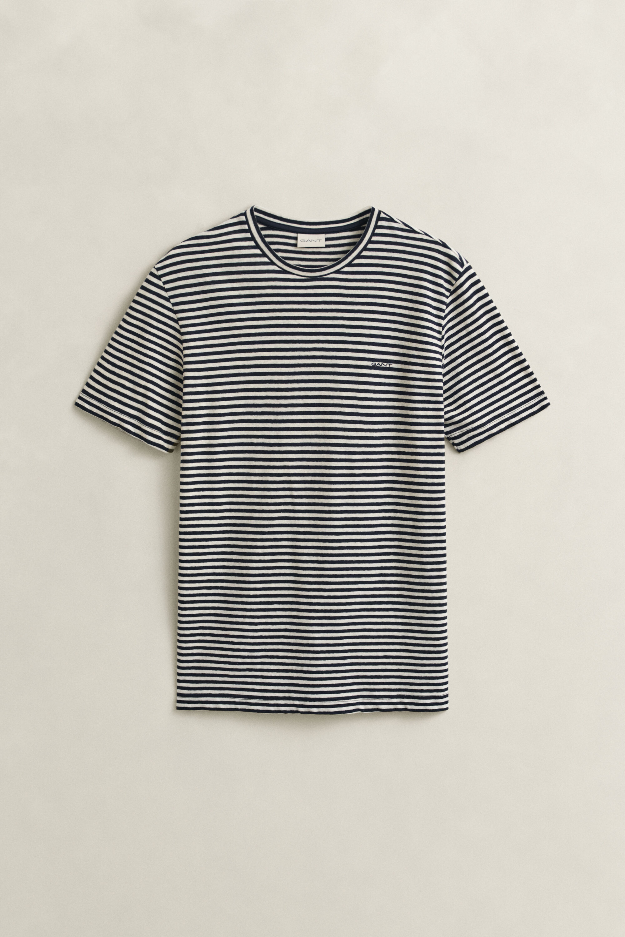 T-shirt in lino e cotone a righe