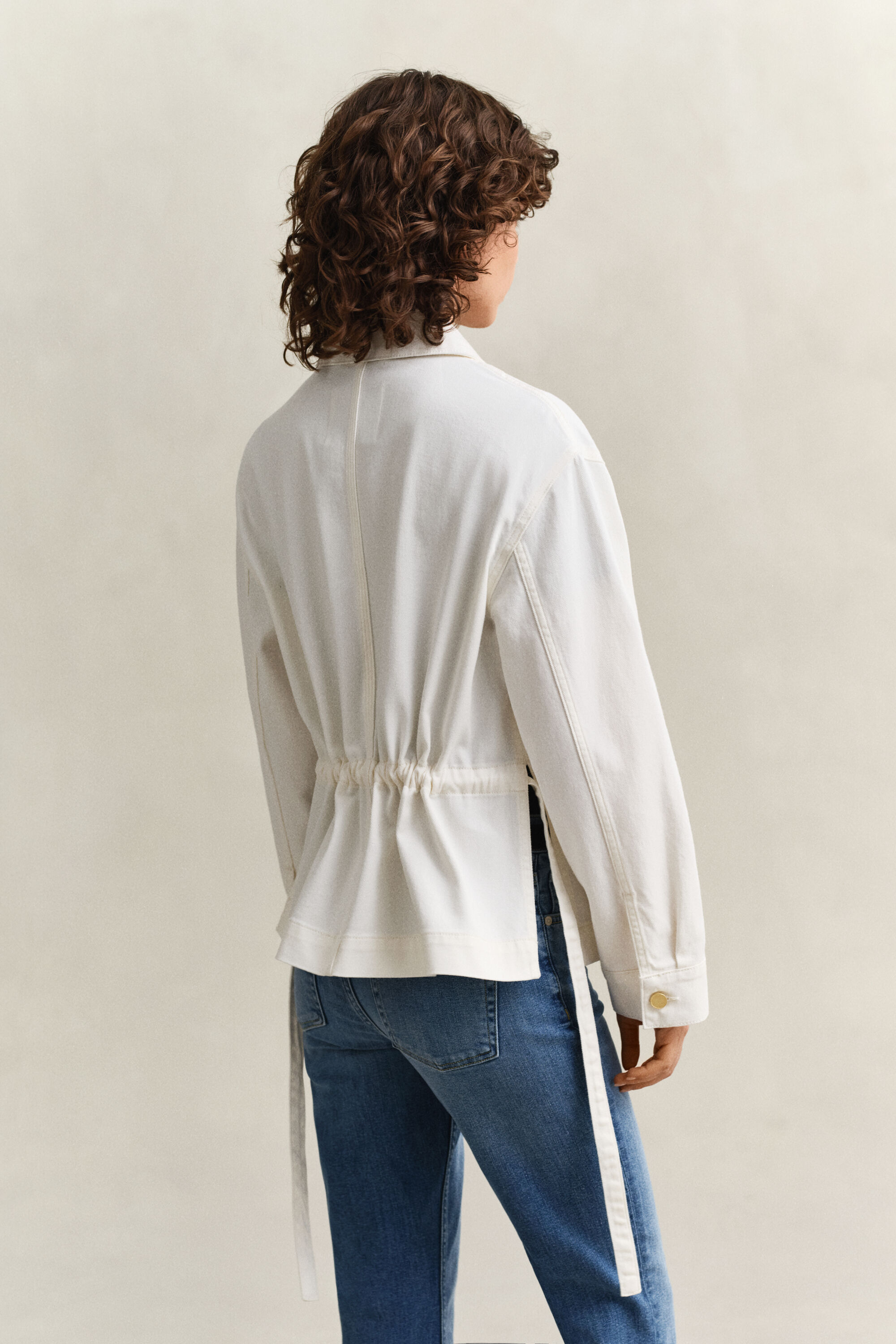 Giacca in denim con laccetti