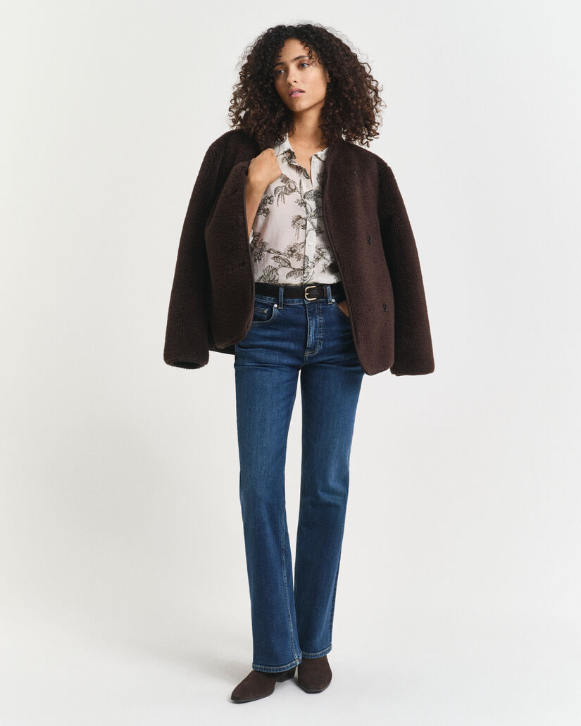 Relaxed Fit Bluse aus Baumwolle und Seide mit Baum-Print