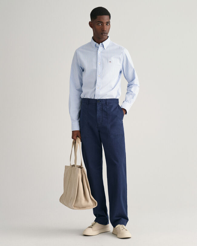 Slim Fit Oxford-Stretchhemd mit Streifen