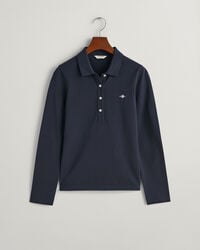 Shield Piqué Langarm-Poloshirt