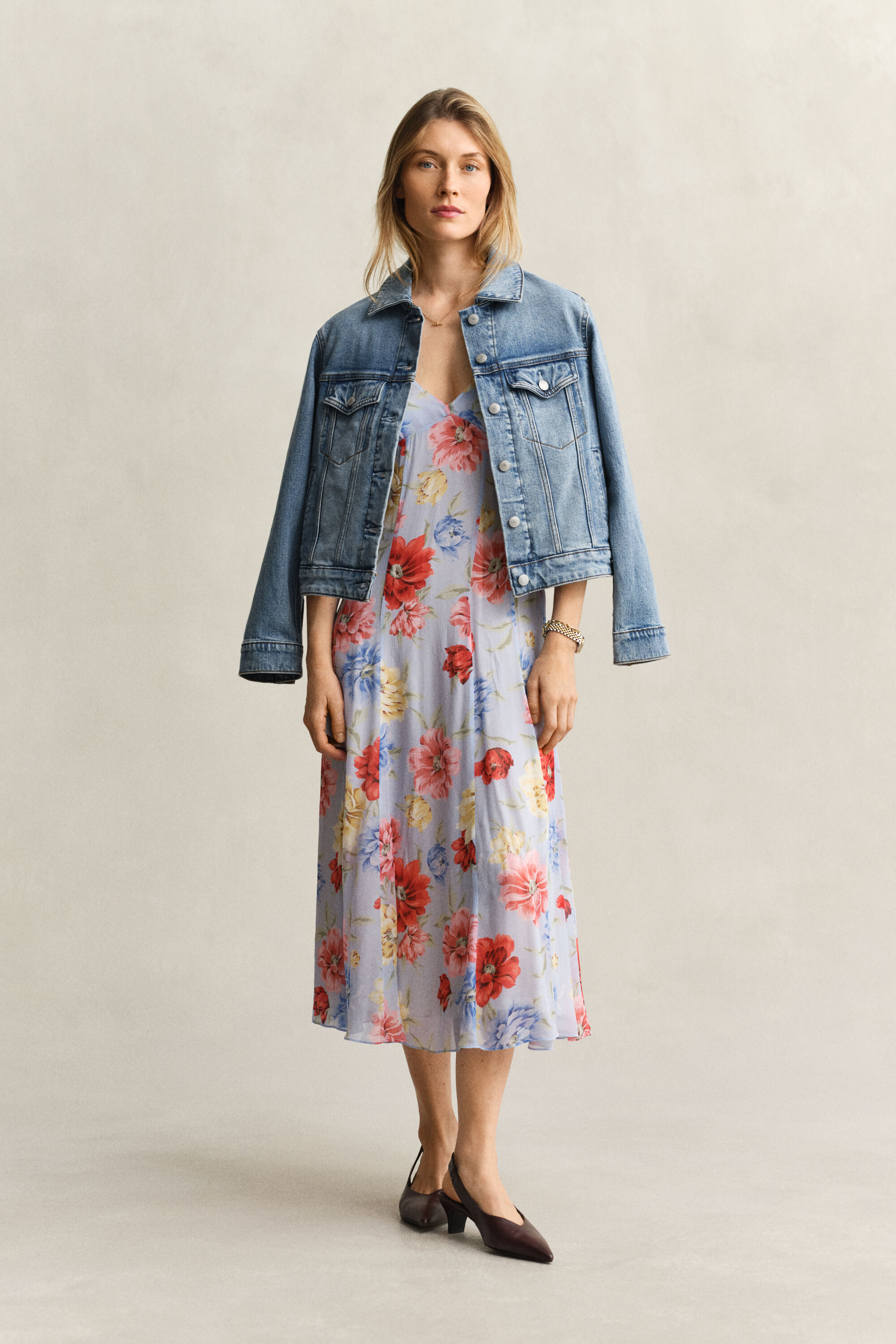 Geblümtes Trägerkleid