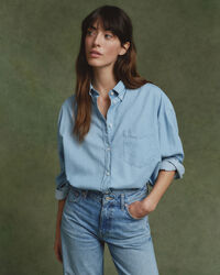 Oversized Fit Chambray-Bluse