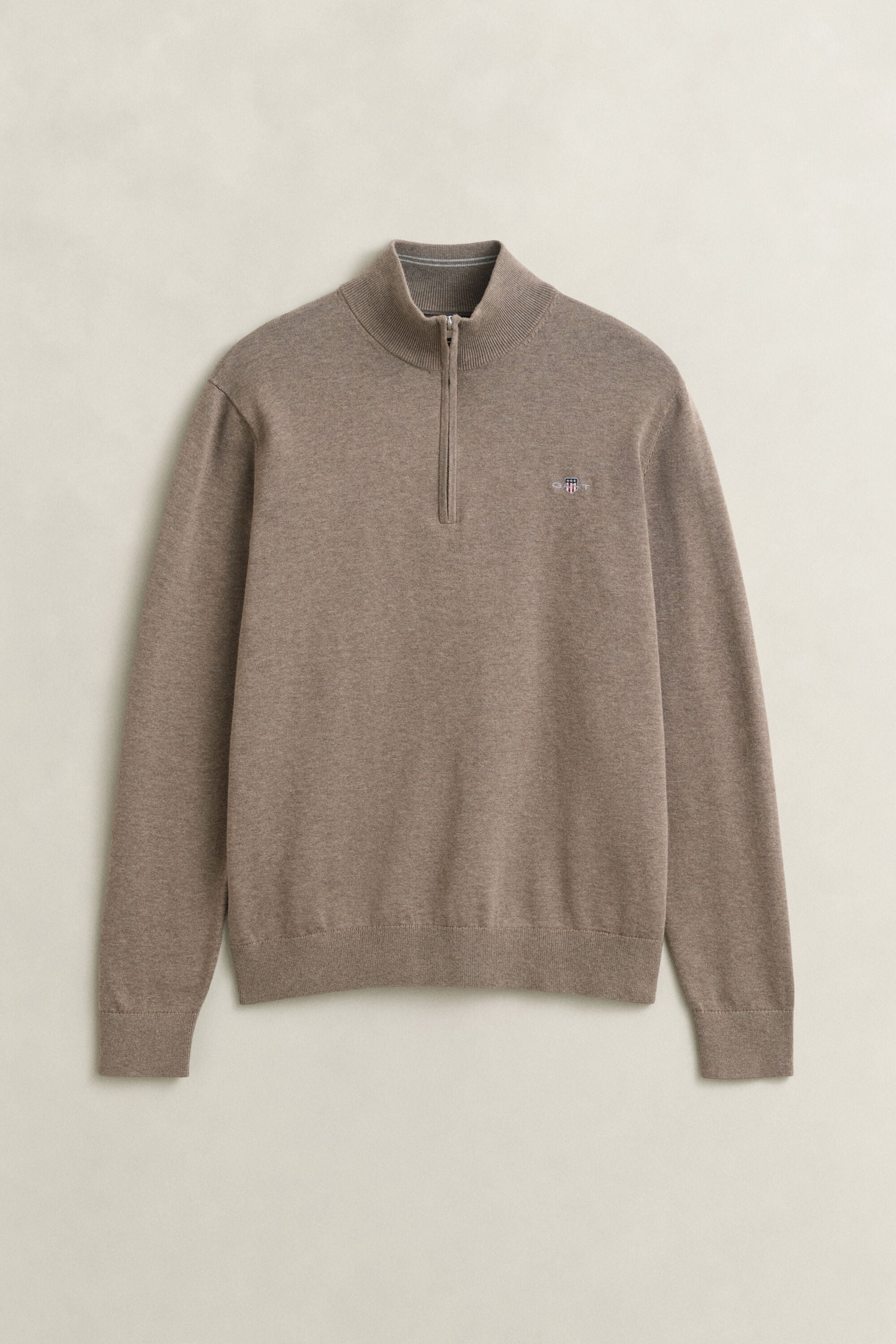 Maglia in cotone classico con zip corta