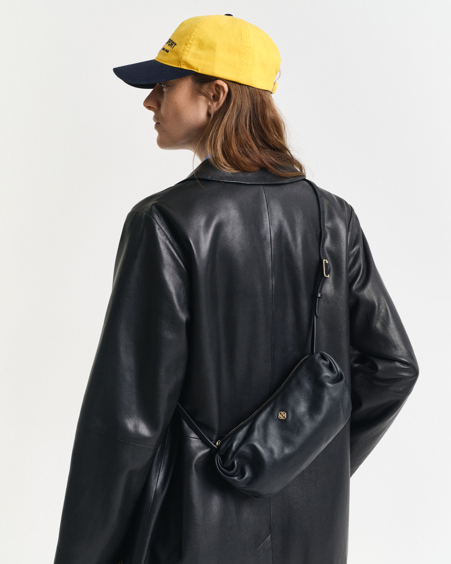 Umhängetasche aus gerafftem Lammleder