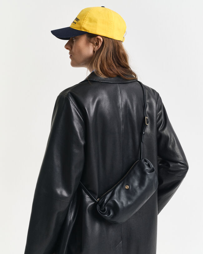 Umhängetasche aus gerafftem Lammleder