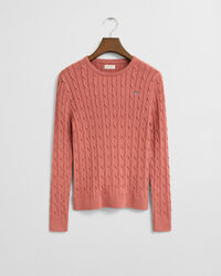 Teen Girls Zopfstrick Rundhalspullover aus Stretch-Baumwolle