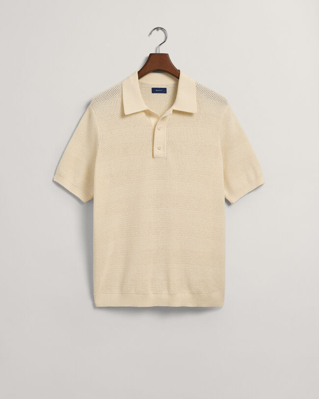 Textured Baumwoll Poloshirt