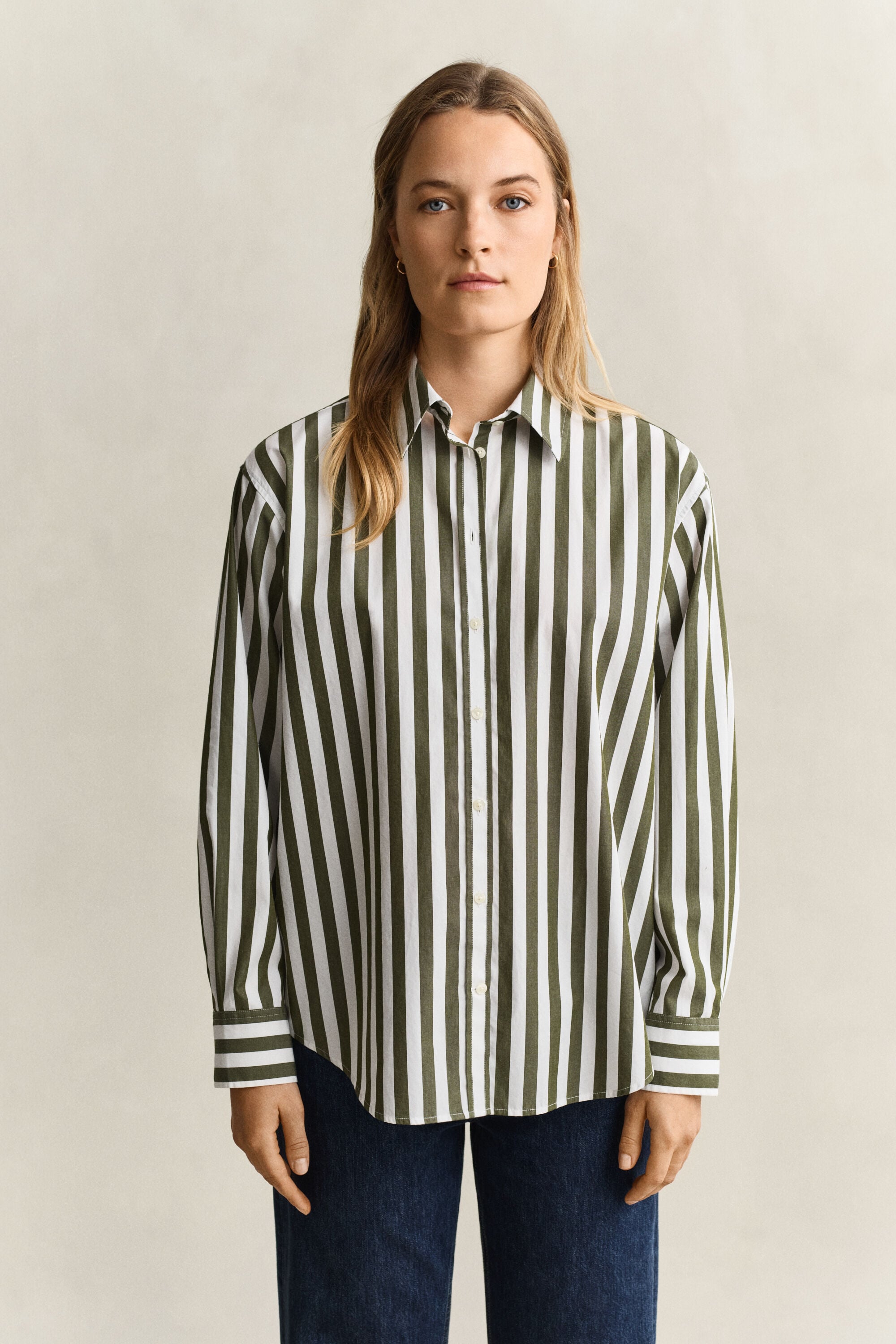 Camicia in popeline a righe relaxed