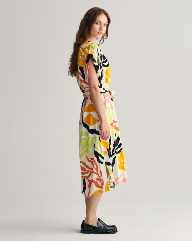 Palm Print Kurzarmkleid