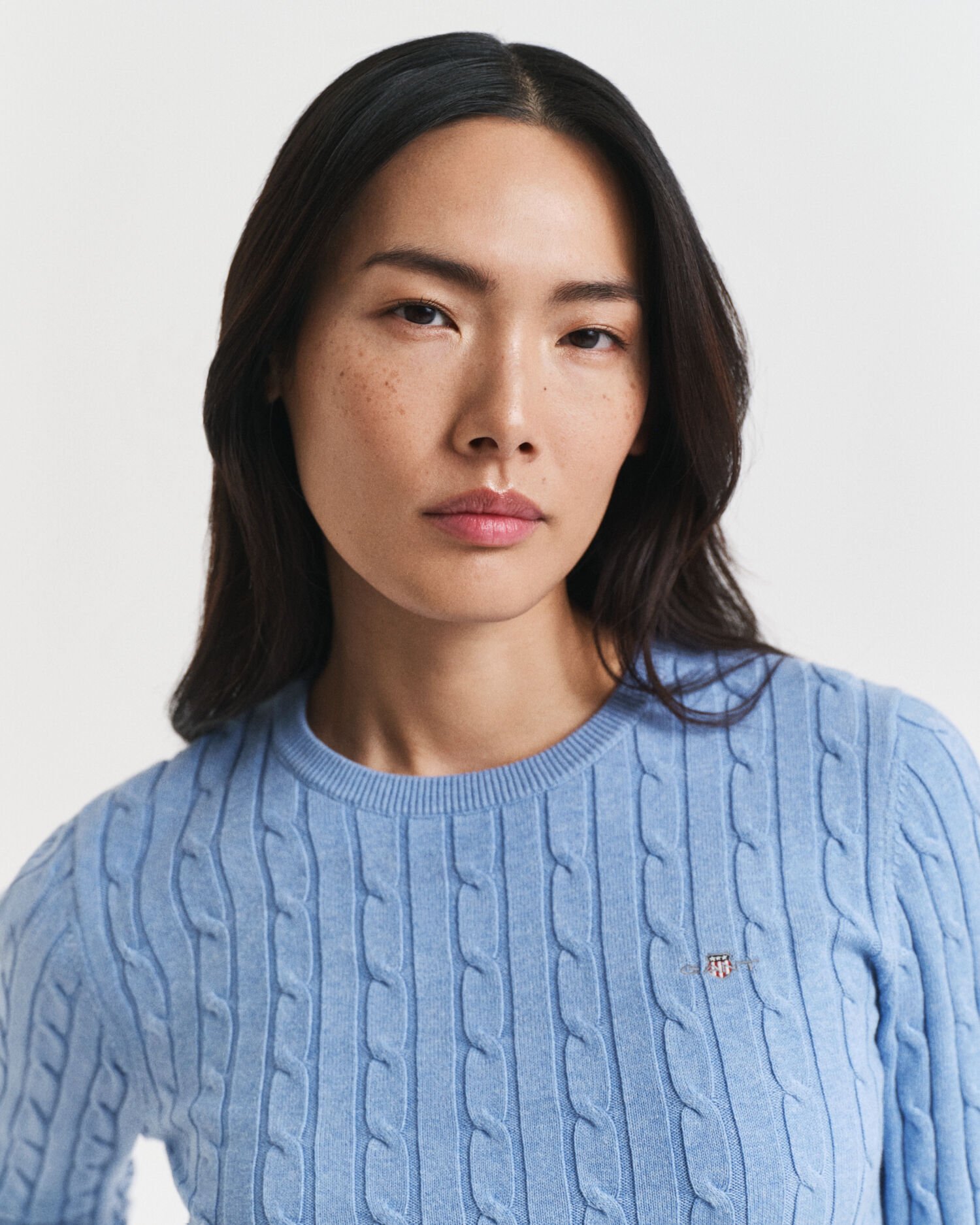 Pull col rond en maille torsadée