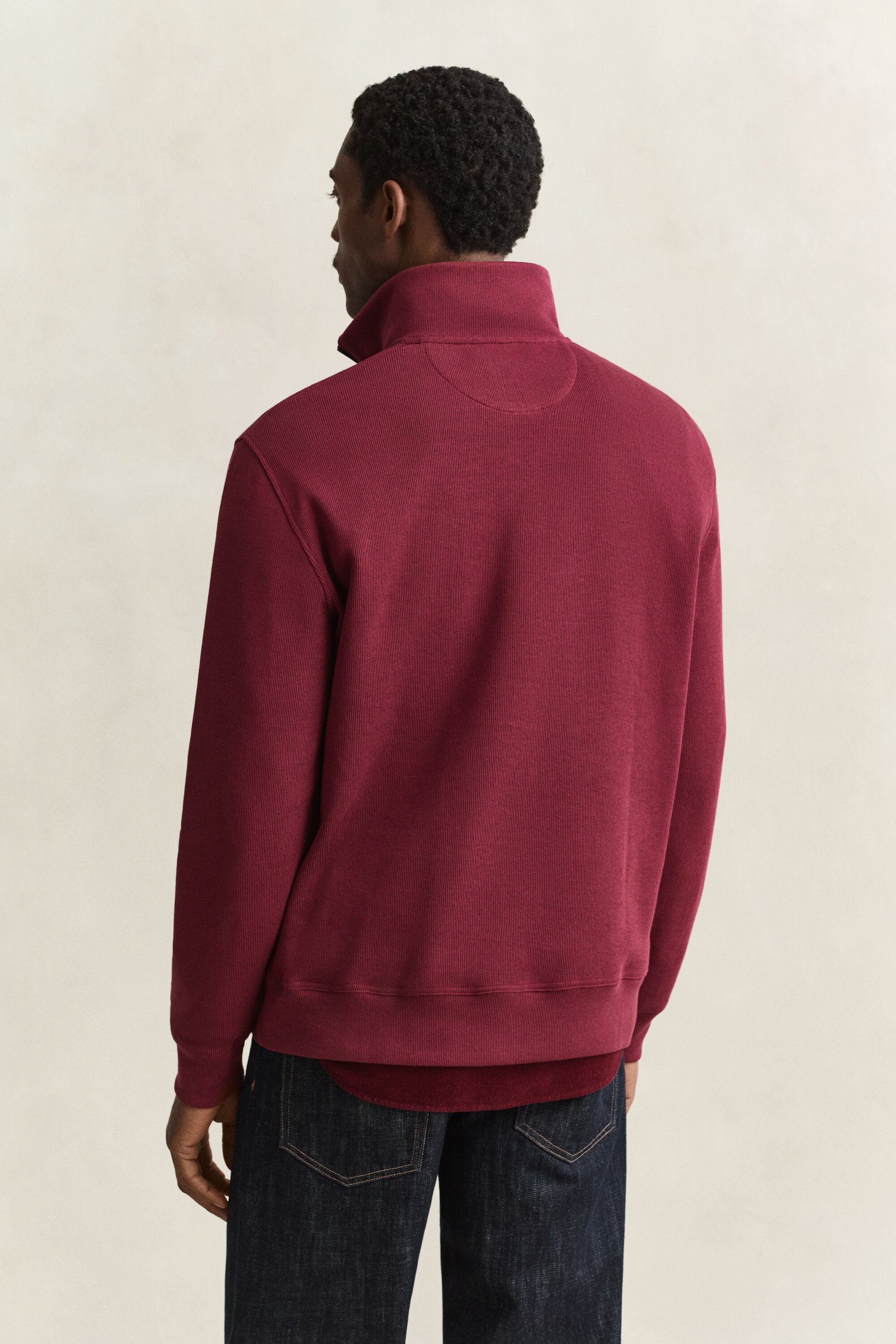 Sacker Rib Sweatshirt mit Reißverschlusskragen