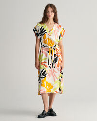 Palm Print Kurzarmkleid