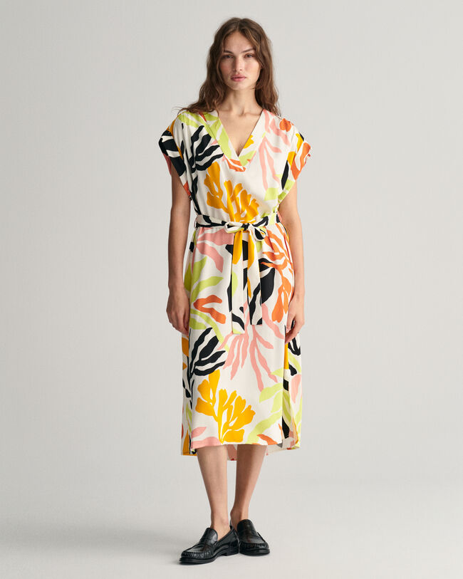 Palm Print Kurzarmkleid