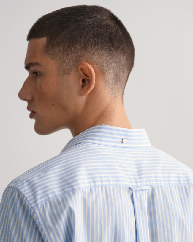 Regular Fit Broadcloth Kurzarm Hemd mit Streifen