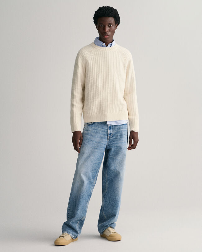 Strukturierter Rundhalspullover