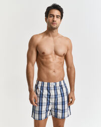 2er-Pack Boxershorts Kariert & Einfarbig