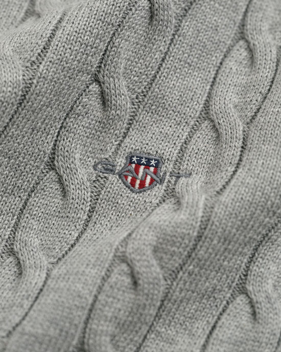 Zopfstrick Rollkragenpullover aus Baumwolle