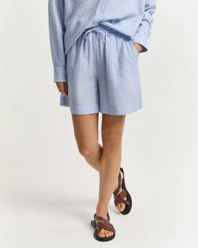 Tonal Seersucker Shorts mit Streifen