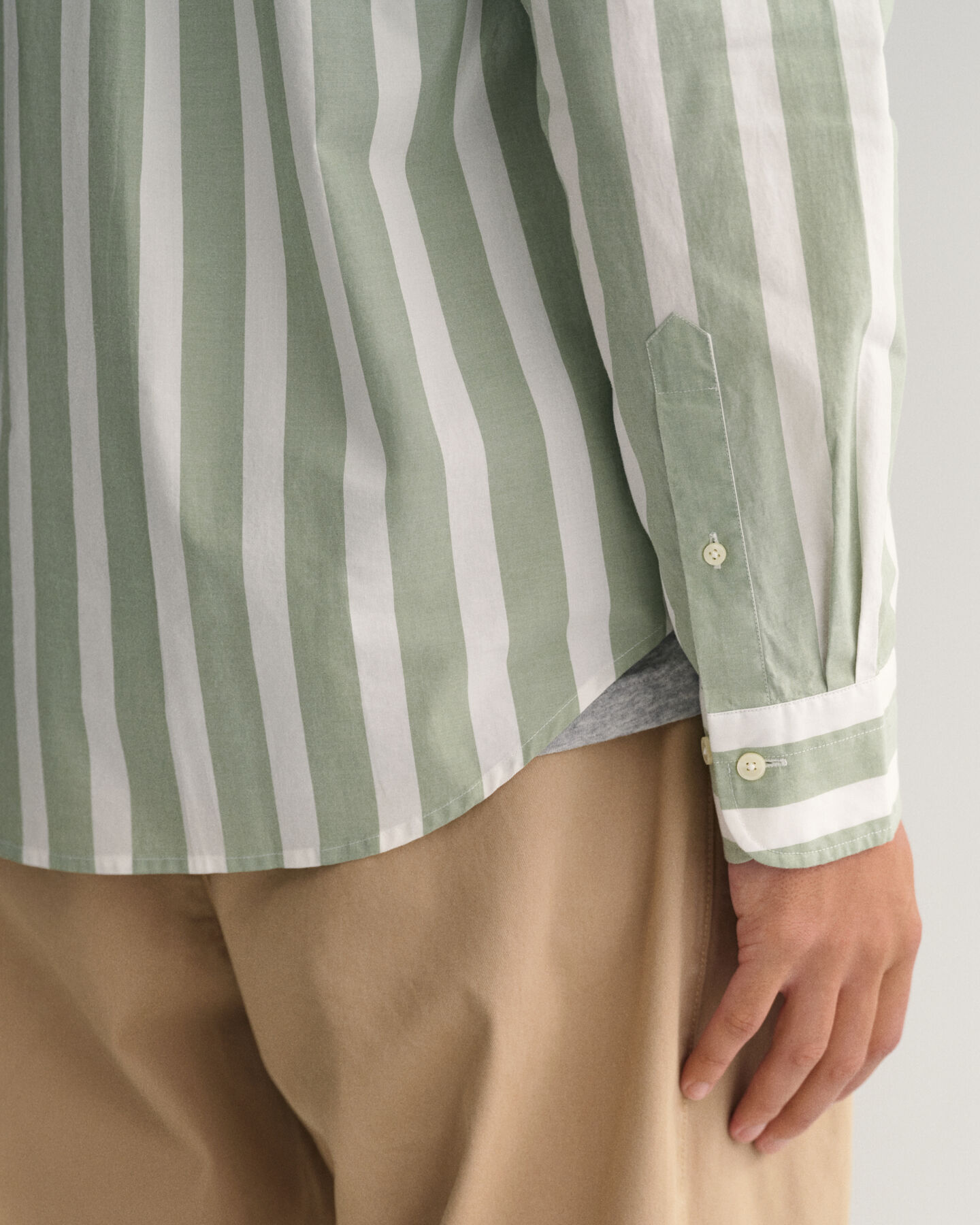 Regular Fit Broadcloth Hemd mit breiten Streifen