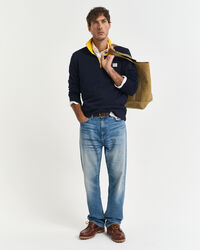 Kontrast Sweatshirt mit Reißverschlusskragen