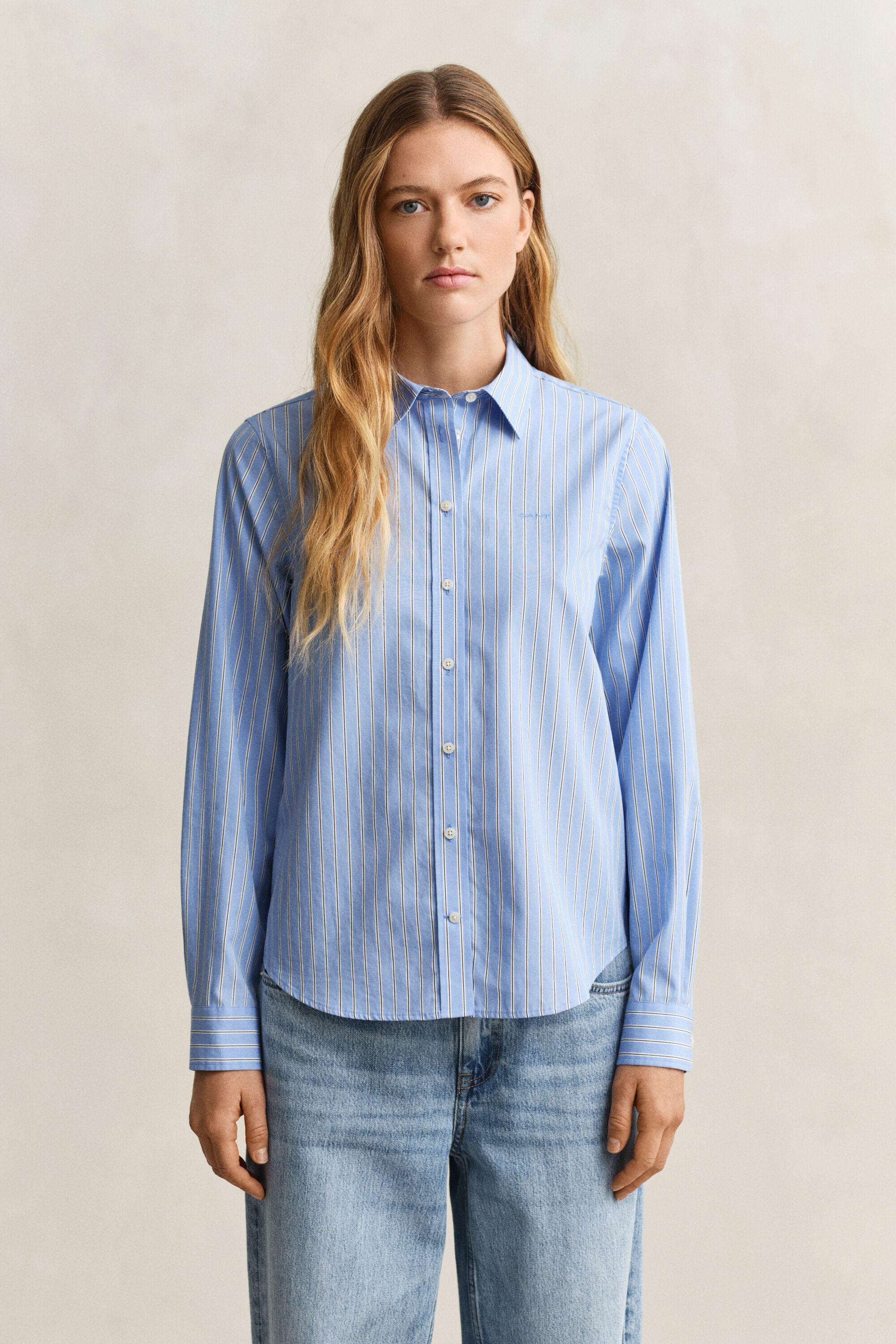 Chemise coupe regular en popeline à rayures classique