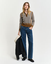 Houndstooth Jacquard Polopullover