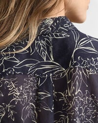 Regular Fit Bluse aus Baumwolle und Seide mit Blumen-Print