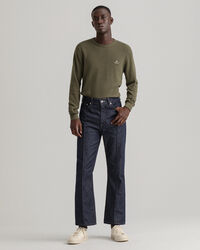 Rundhalspullover aus Baumwoll-Piqu&eacute;