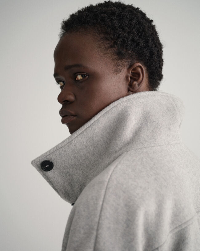 Cropped Jacke aus Wollmischung