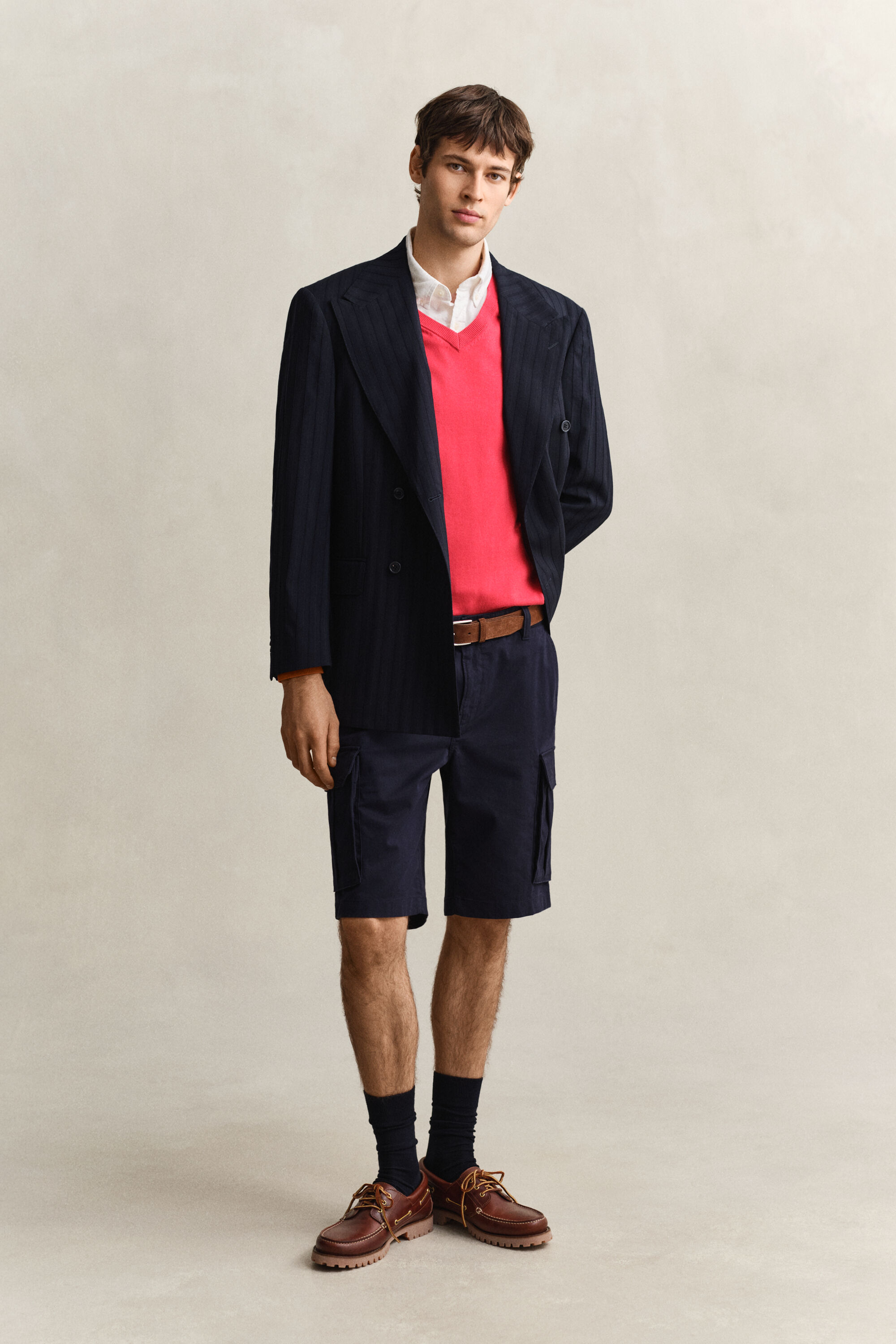 Pull col V en coton classique