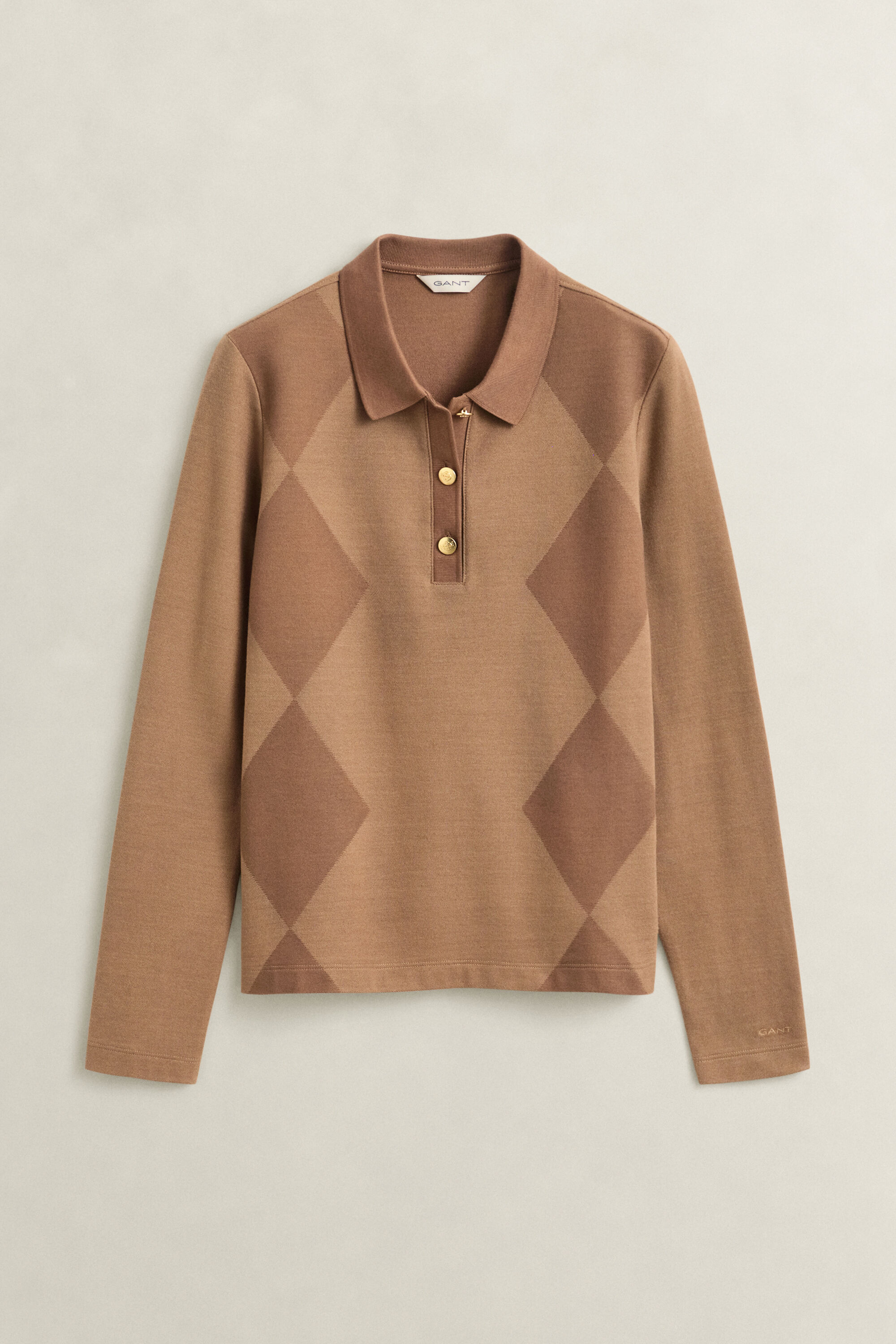 Argyle Langarm-Poloshirt