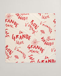 Baumwoll Seiden Tuch mit Text-Print