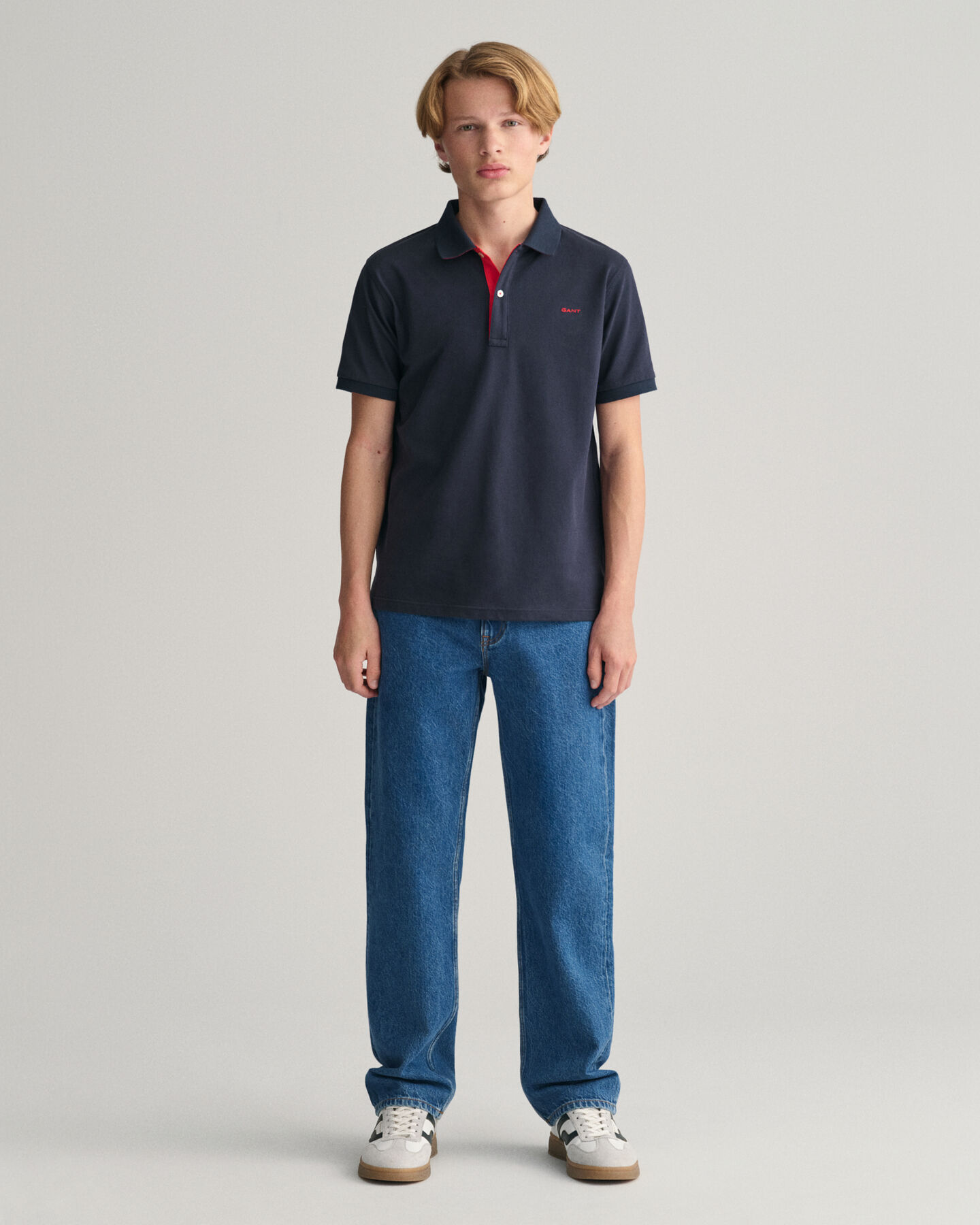 Teens Kontrast Piqu&eacute; Poloshirt