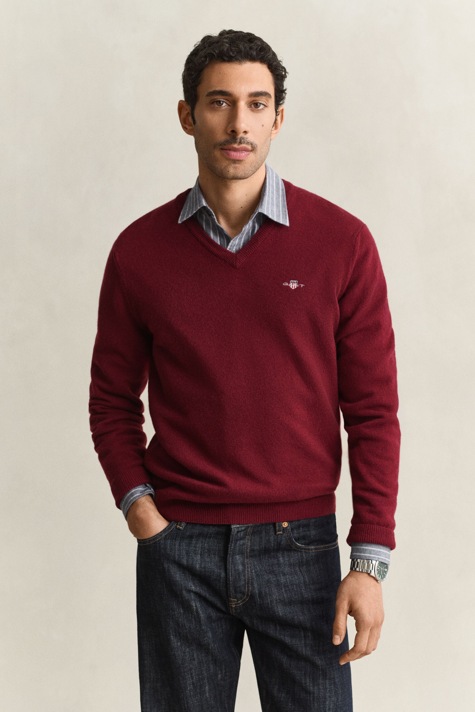V-Neck Pullover aus Lambswool