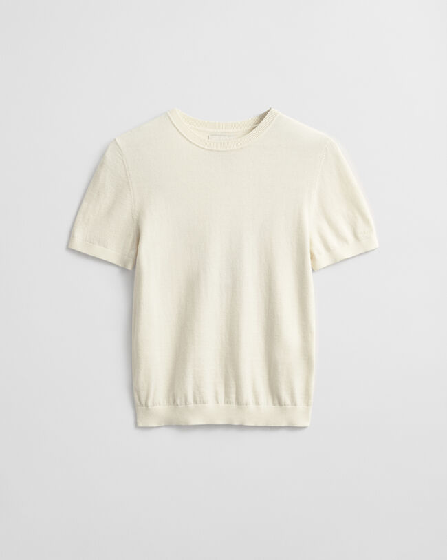 Leichter Kurzarm-Rundhalspullover