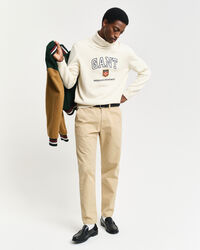 Regular Fit Canvas Chinohose mit schmal zulaufendem Bein