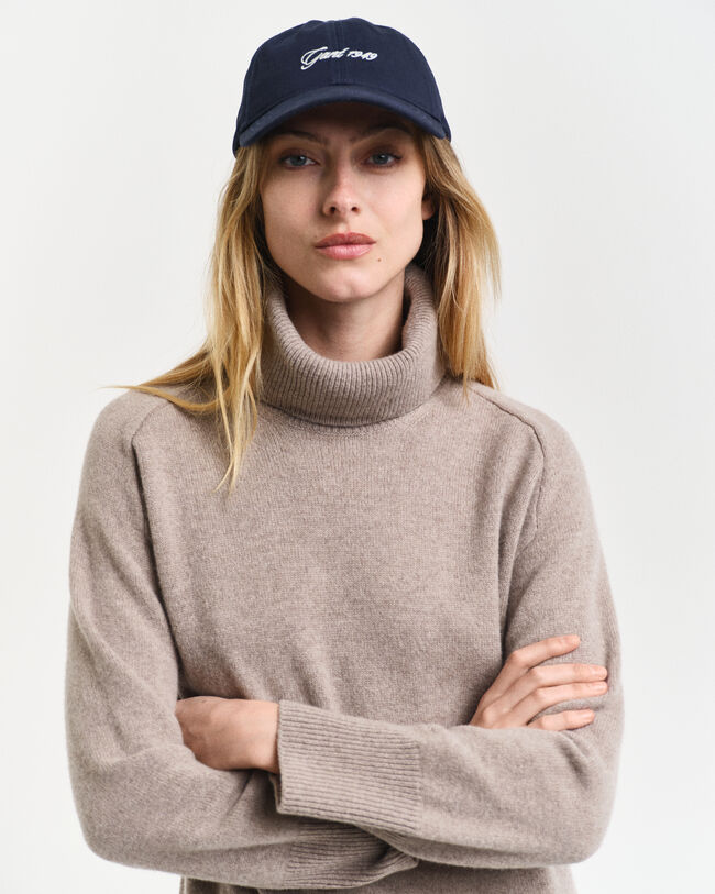 Herringbone Detail Rollkragenkleid