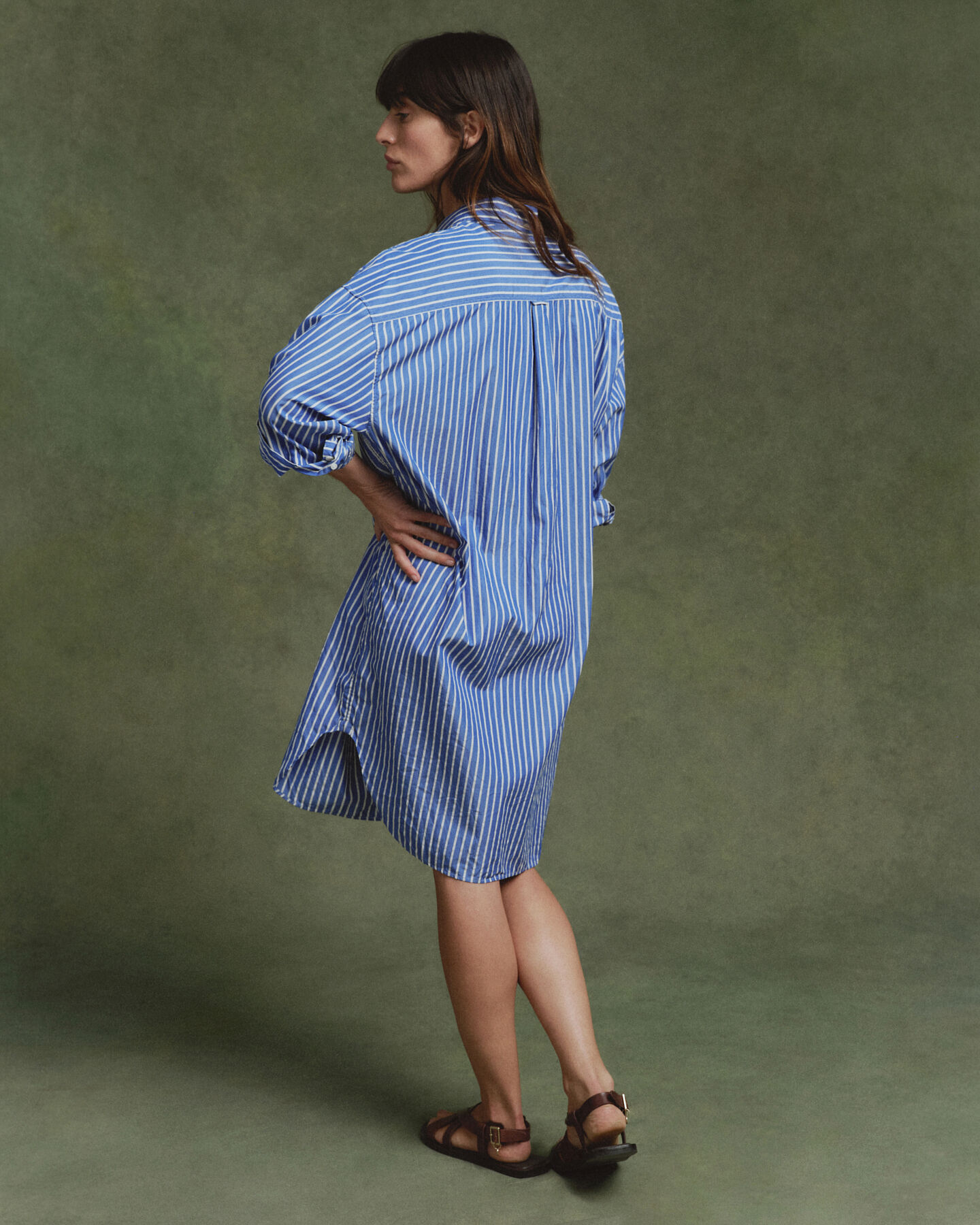 Oversized Hemdblusenkleid mit Streifen