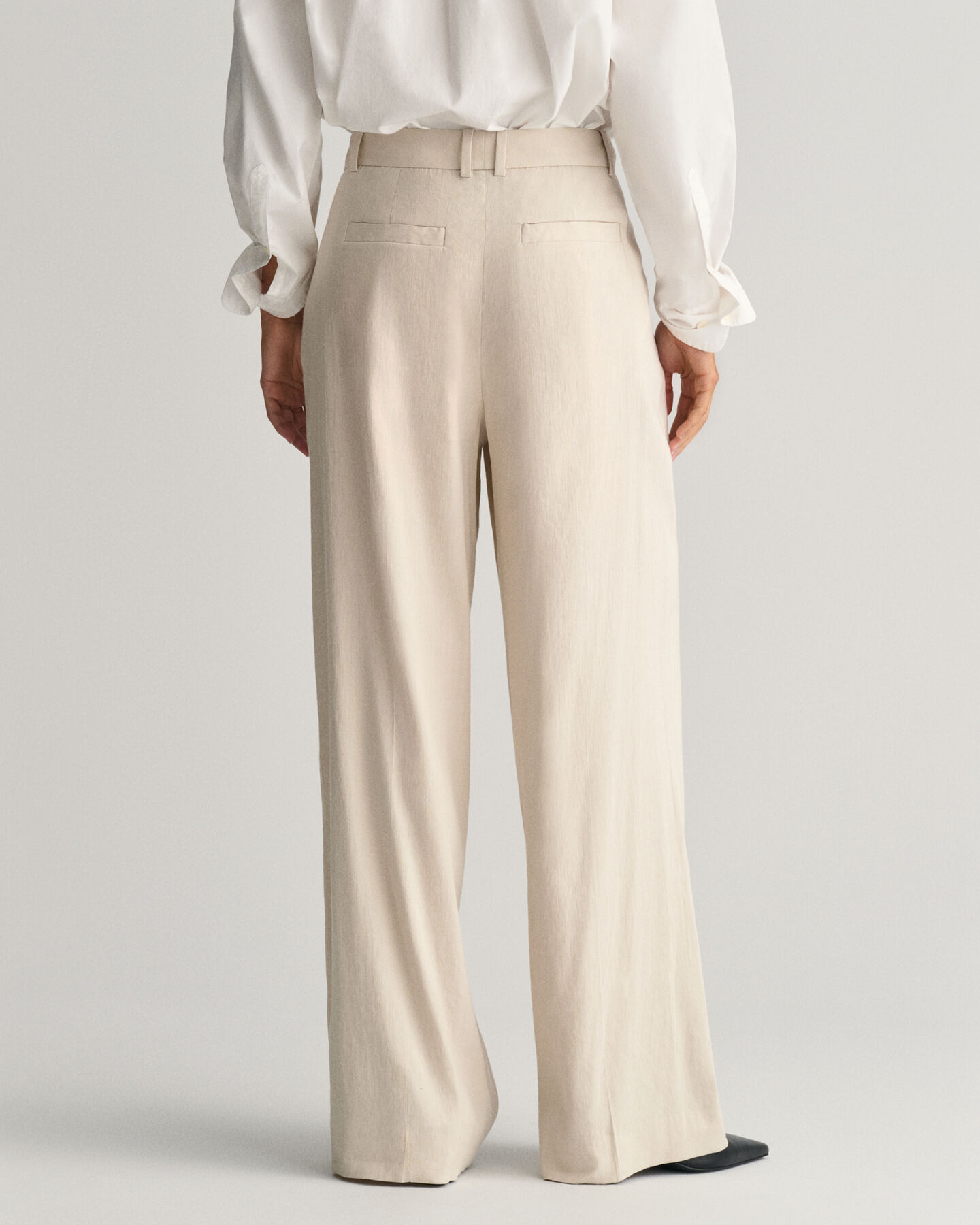 Formelle Relaxed Fit Stretch Leinen Hose