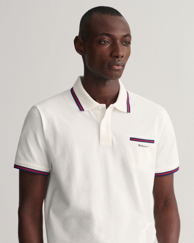 3-Color Tipped Piqu&eacute;-Poloshirt
