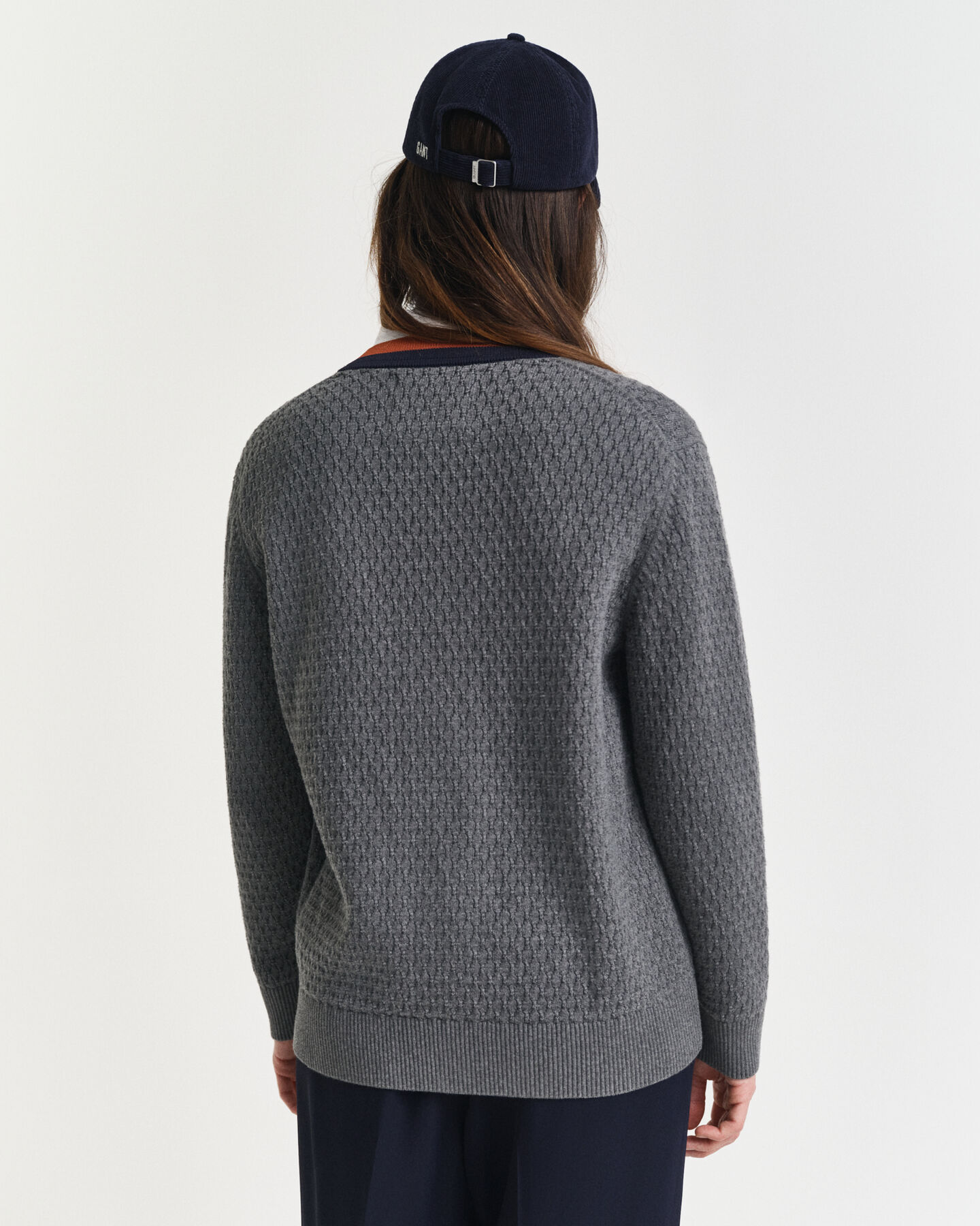 Kontrast Strickjacke aus strukturierter Baumwolle